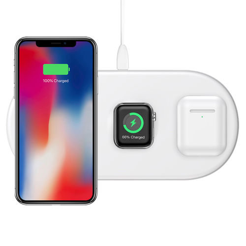 Baseus 3-in-1 Wireless Charger Pad for Apple Watch / iPhone / AirPods - White